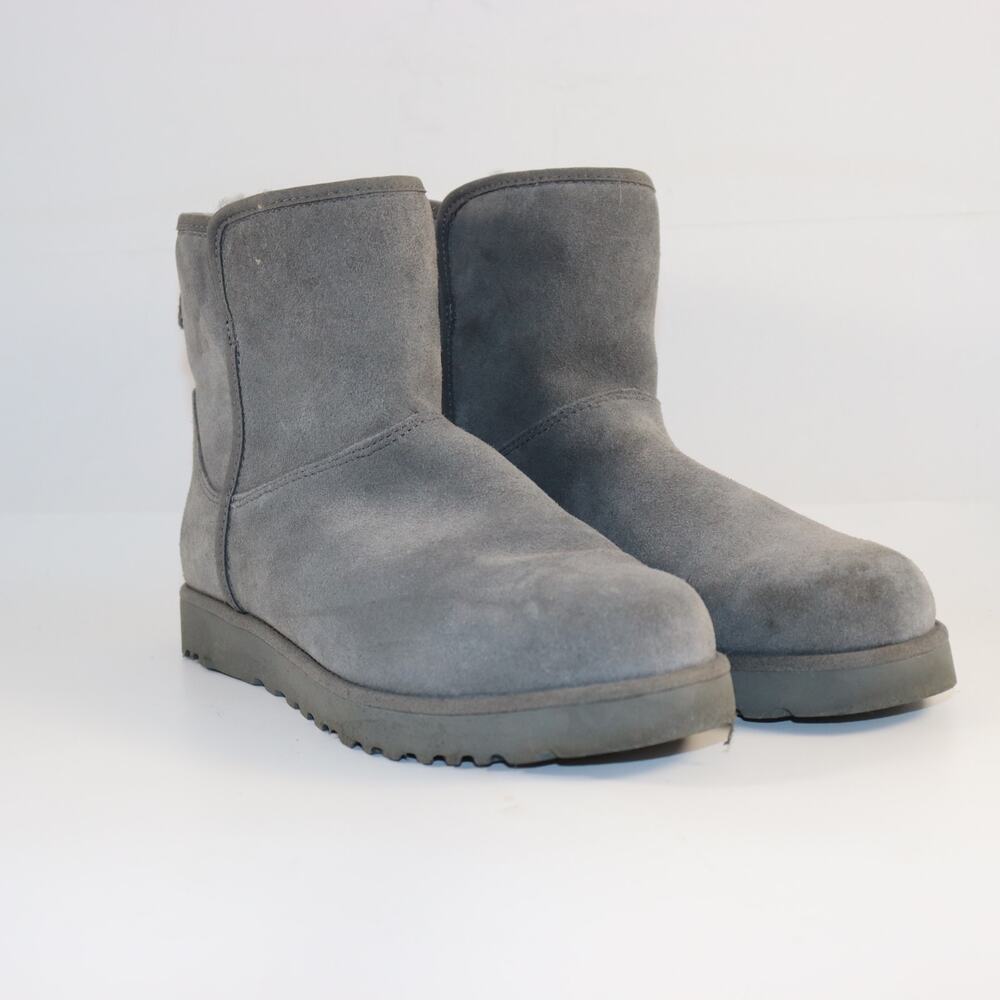 UGG Classic Mini II‎ Boots – Gray Suede Shearling Lined – Women’s Size